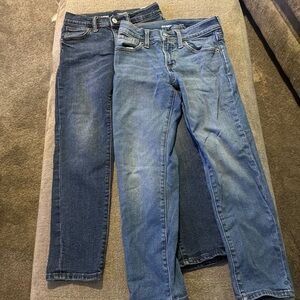 2 pairs boys old navy taper jeans.  Size 7.